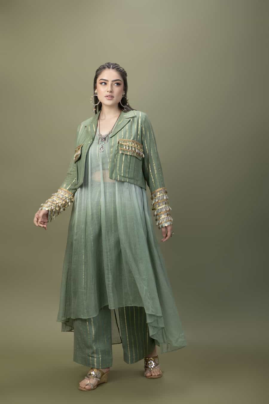 Green pakistani suit